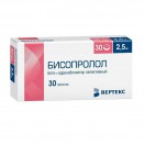 Бисопролол-Вертекс, табл. п/о пленочной 2.5 мг №30