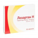Лозартан Н, табл. п/о пленочной 12.5 мг + 50 мг №30