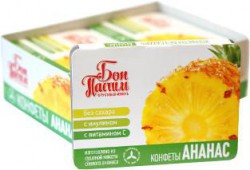 Конфеты, Bon Pastil (Бон Пастиль) 1.5 г 8 шт фруктовая мякоть без сахара ананас