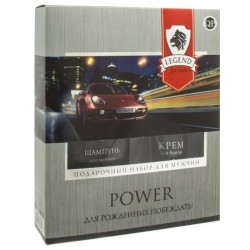 Набор подарочный, 250 мл + 100 мл Кью Пи Легенд фо мен №1082 Пауэр шампунь + крем для бритья